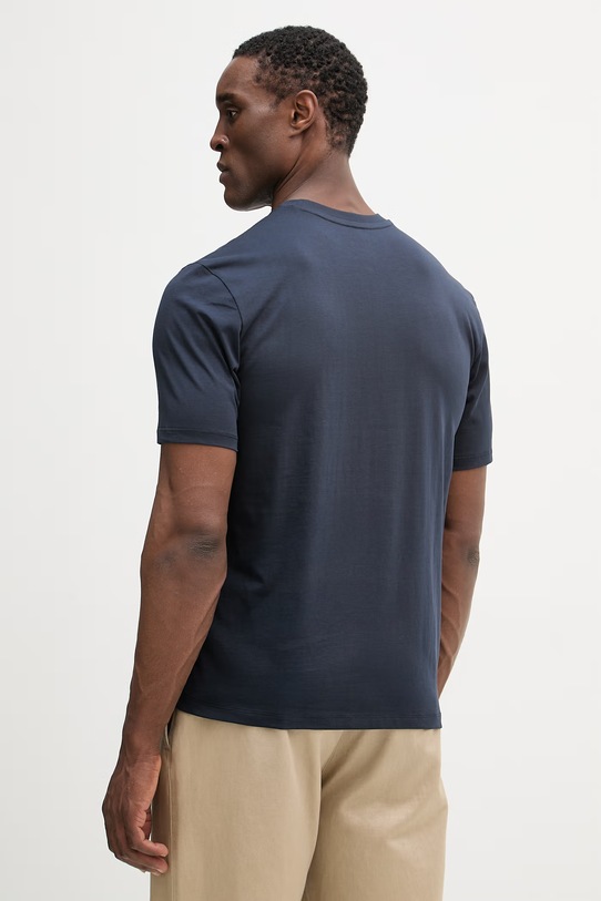 Bavlnené tričko Blauer BOURN BLUH02287 tmavomodrá SS26