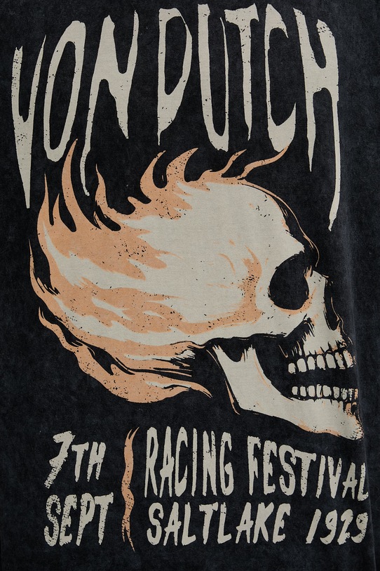 Von Dutch t-shirt męski wełniany VD.1.H.TR.POST szary