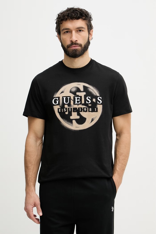 Guess tricou pentru bărbați, din bumbac negru M6GI09.K2989