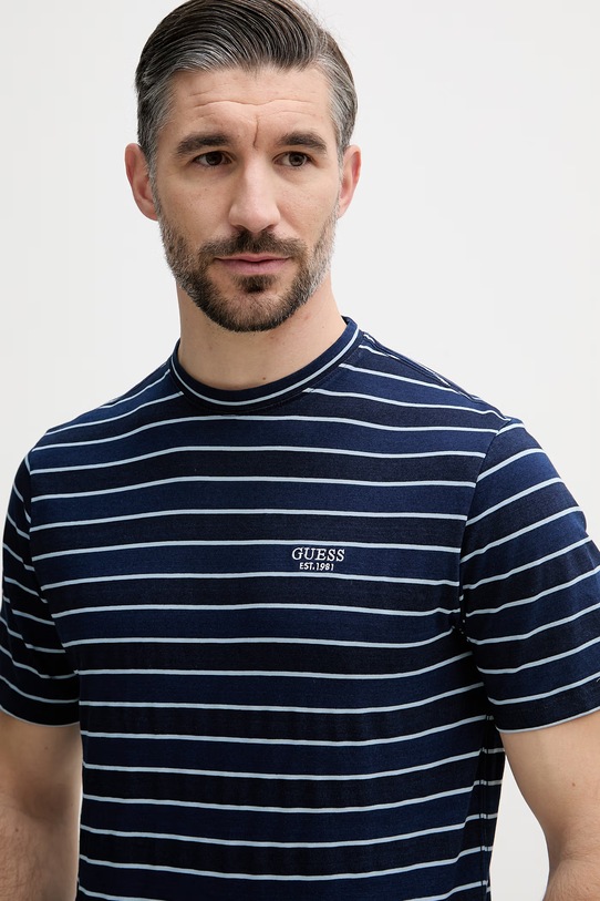 Guess tričko pánske bavlnené modrá M6GI12.K2993