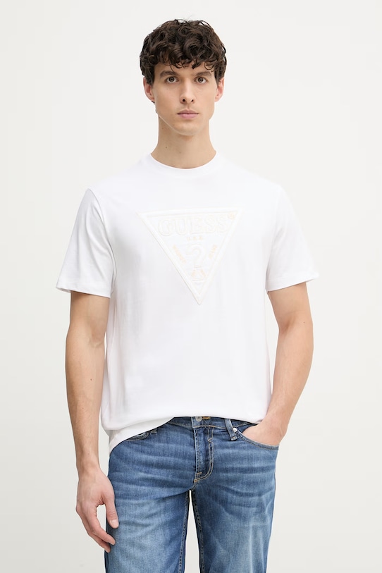 Guess t-shirt ανδρικό βαμβακερό λευκό M6GI15.K3008