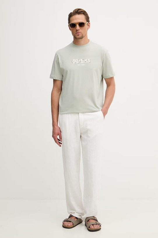 Guess basic majica kratkih rukava za muškarce od pamuka M6GI16.K3032 zelena SS26