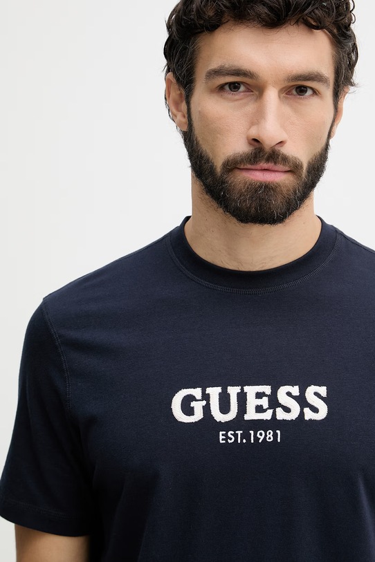 Guess t-shirt basic męski bawełniany granatowy M6GI16.K3032