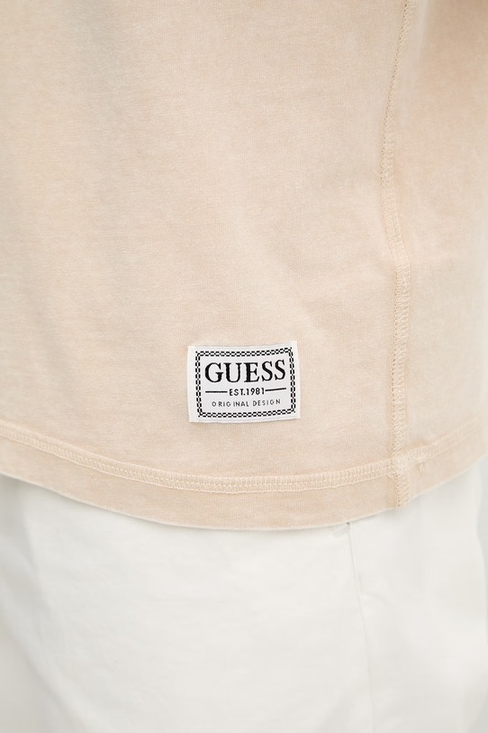Guess t-shirt męski bawełniany M6GI18.K3050 beżowy