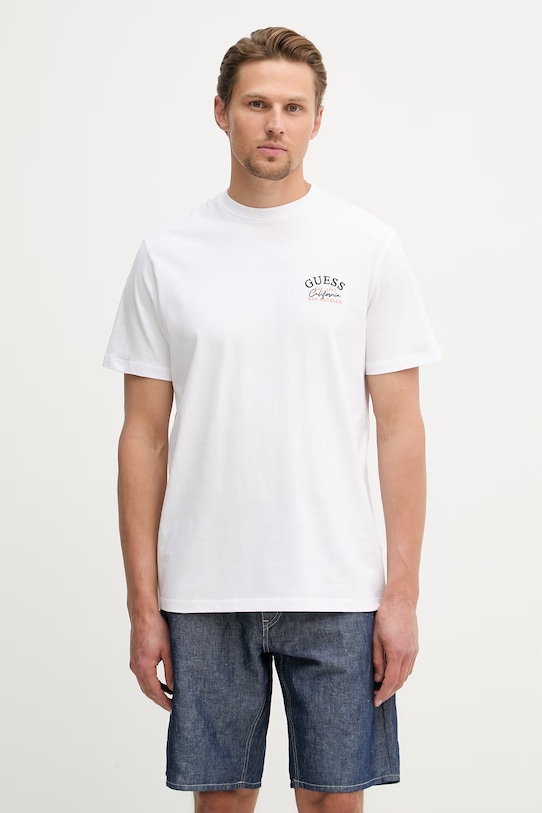 Odzież T-shirt męski bawełniany M6GI19.K3051 biały