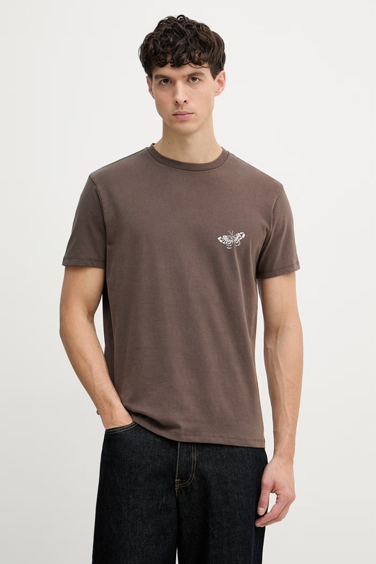 Odzież Guess t-shirt męski bawełniany M6GI35.K3316 brązowy