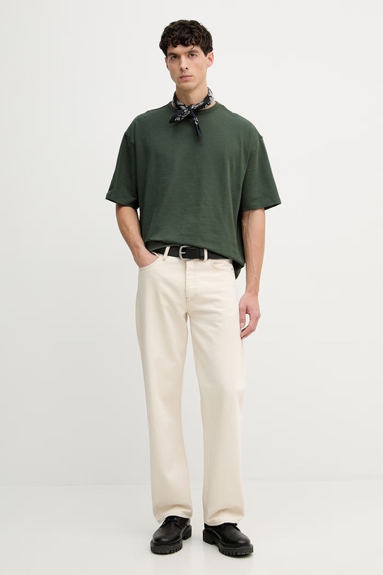 Guess kratka majica moška z bombažem M6GP08.K3077 zelena SS26