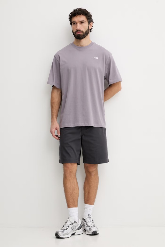 The North Face t-shirt damski bawełniany Essential Simple Dome NF0A8EVWG7O1 fioletowy SS26