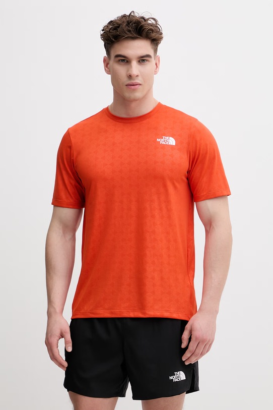 The North Face t-shirt treningowy męski PENTADOME EMBOSSED pomarańczowy NF0A8G87G6L1