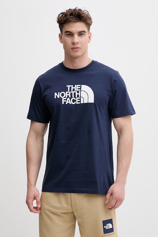 The North Face t-shirt męski z bawełną EVOLUTION granatowy NF0A8B6JI851