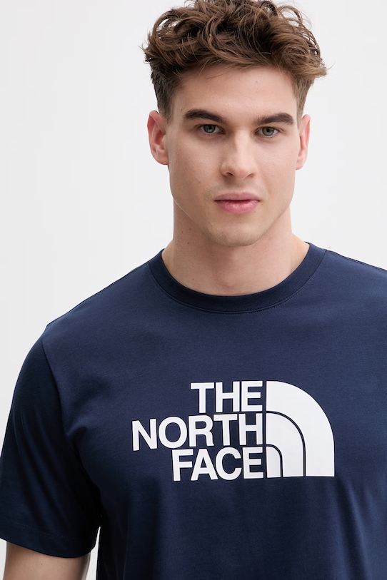The North Face t-shirt męski z bawełną EVOLUTION granatowy NF0A8B6JI851