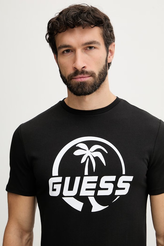 Guess Τοπ t-shirt ανδρικό βαμβακερό μαύρο F6GI00.J1314