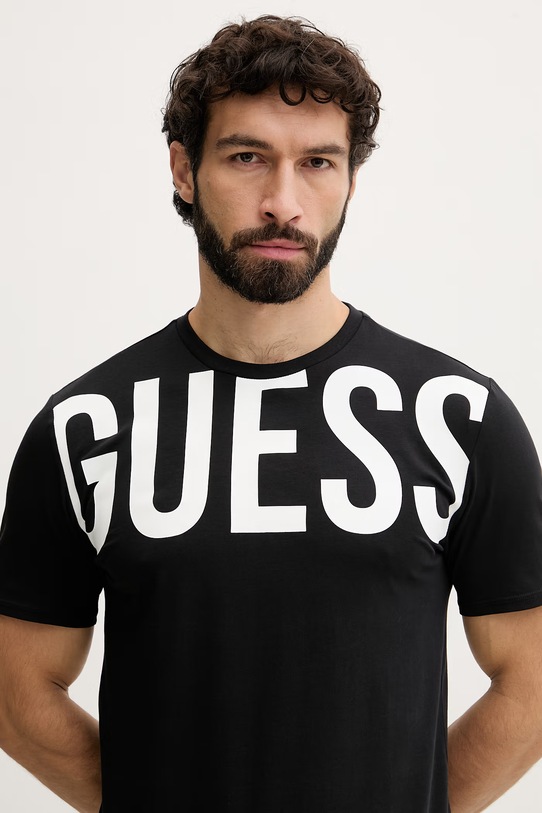Odzież Guess t-shirt męski bawełniany F6GI01.J1314 czarny