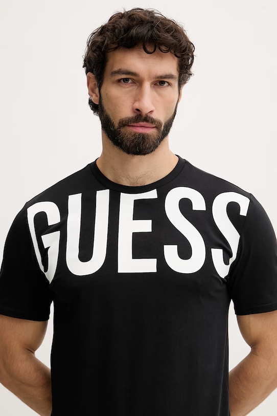 Odzież Guess t-shirt męski bawełniany F6GI01.J1314 czarny