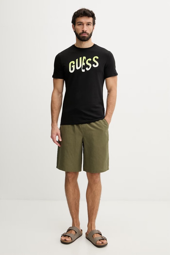 Guess t-shirt ανδρικό βαμβακερό F6GI02.J1314 μαύρο SS26