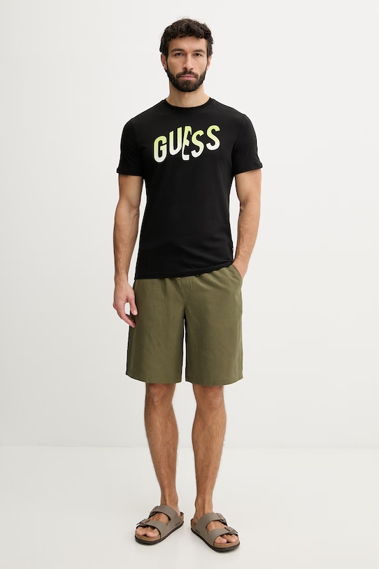 Guess t-shirt ανδρικό βαμβακερό F6GI02.J1314 μαύρο SS26