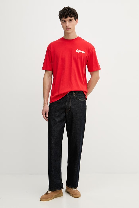 Guess t-shirt męski bawełniany F6GI05.K8HM4 czerwony SS26