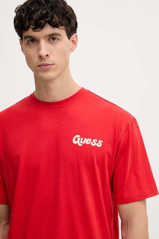 Guess t-shirt męski bawełniany F6GI05.K8HM4 czerwony