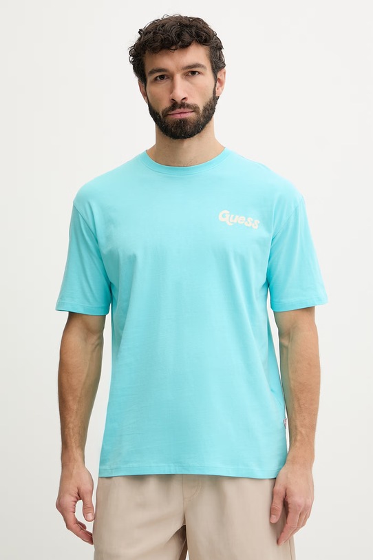 Oblečenie Guess pánsky bavlnený F6GI05.K8HM4 tyrkysová