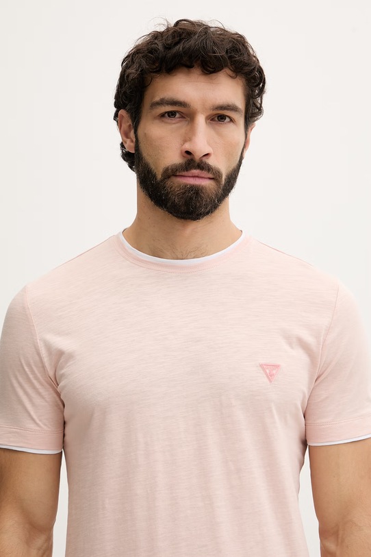Oblečenie Guess tričko pánske bavlnené F6GI06.K6XN4 ružová