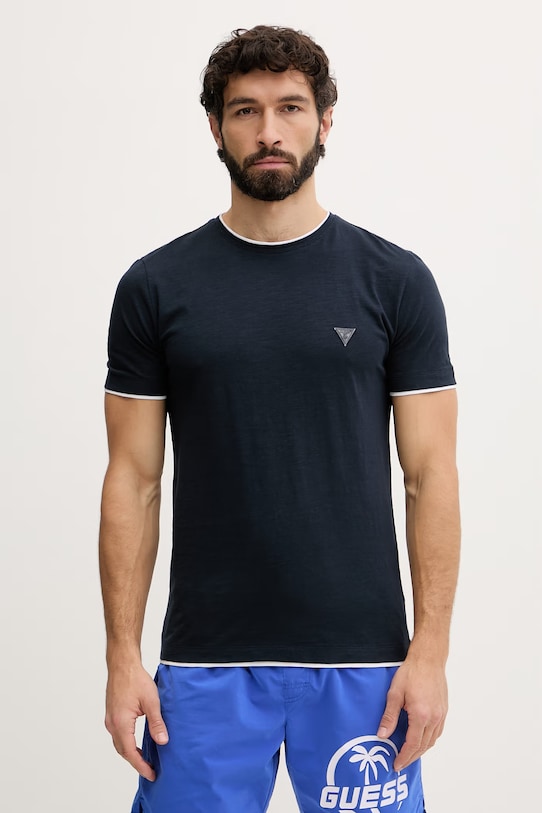 Guess tričko pánske bavlnené tmavomodrá F6GI06.K6XN4