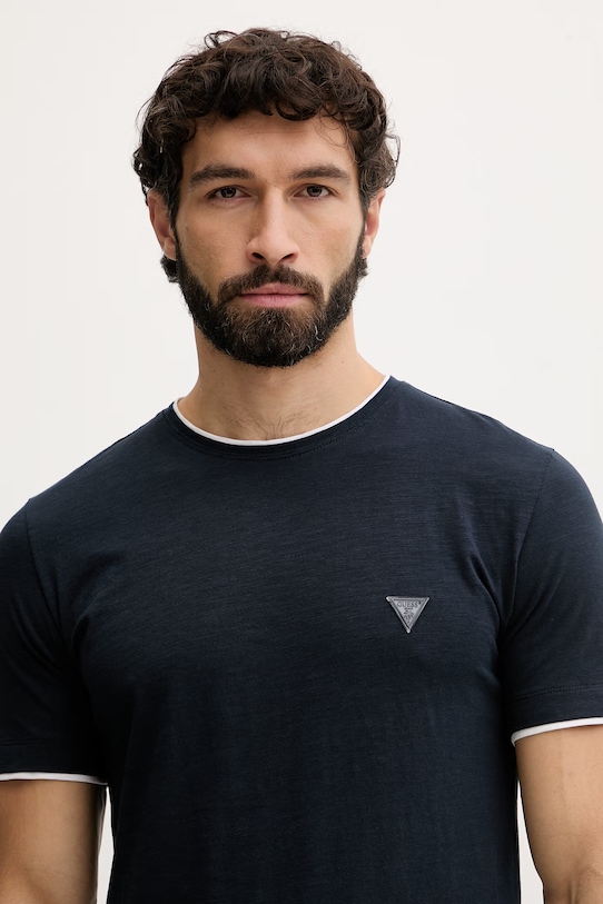 Oblečenie Guess tričko pánske bavlnené F6GI06.K6XN4 tmavomodrá