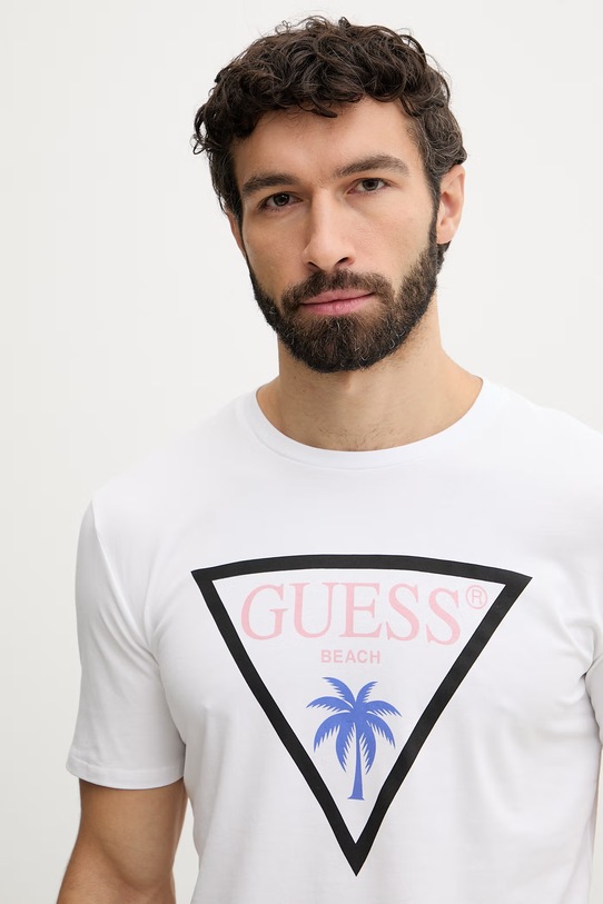 Guess t-shirt Ανδρικό λευκό F6GI09.J1314