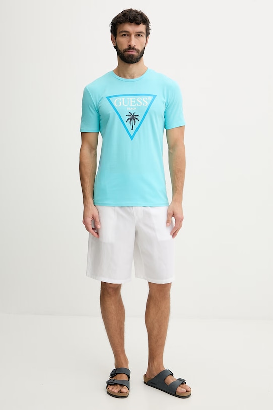 Guess Τοπ t-shirt Ανδρικό F6GI09.J1314 τιρκουάζ SS26