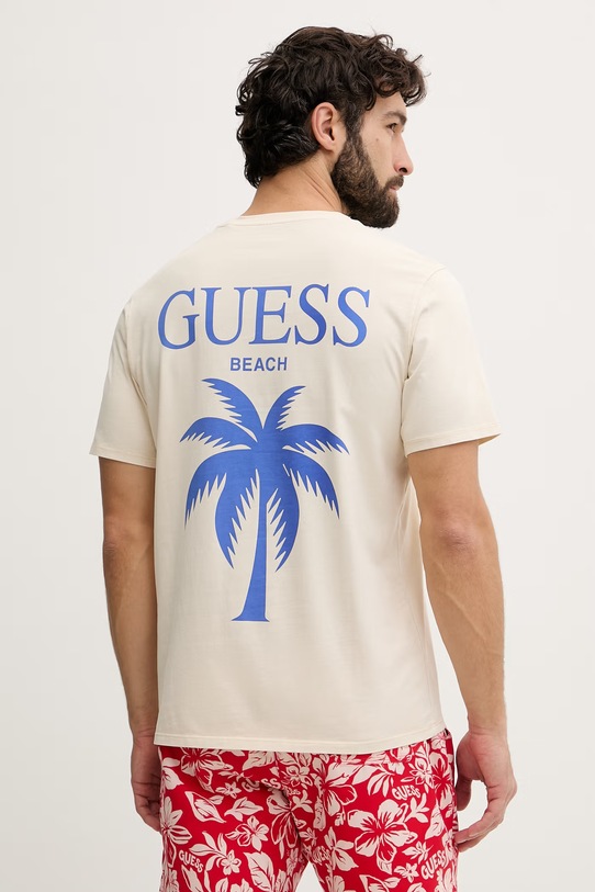 Guess tričko pánske bavlnené béžová F6GI10.KA260