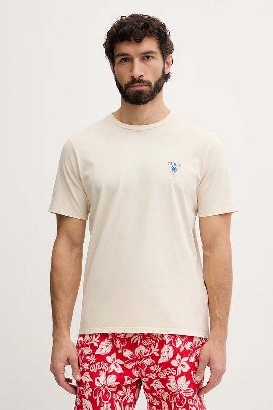 Guess tričko pánske bavlnené F6GI10.KA260 béžová SS26