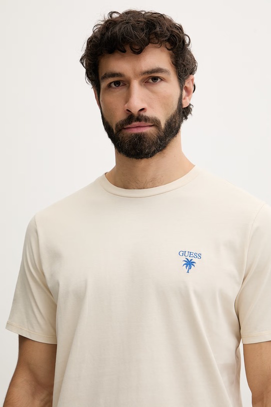 Oblečenie Guess tričko pánske bavlnené F6GI10.KA260 béžová