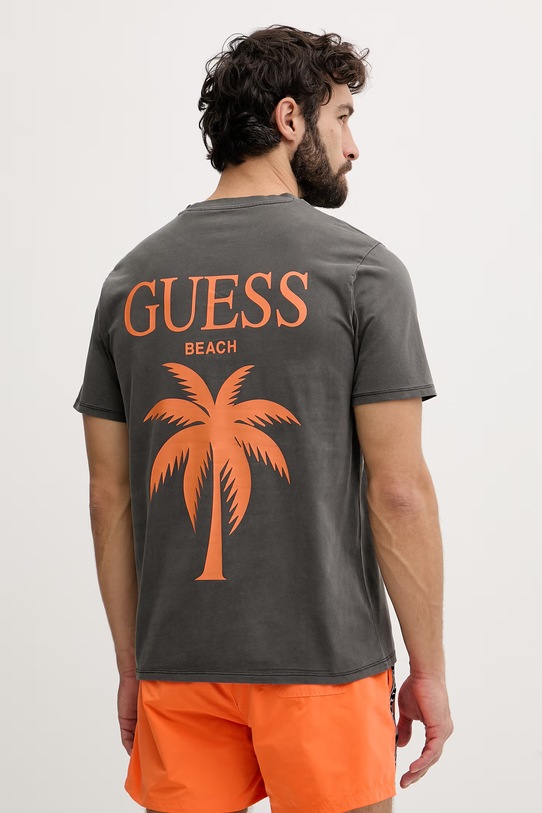 Guess t-shirt męski bawełniany szary F6GI10.KA260