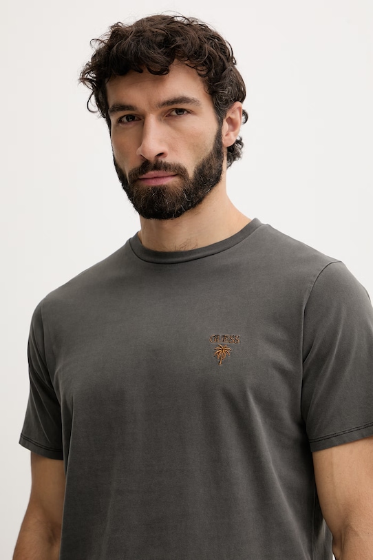 Odzież Guess t-shirt męski bawełniany F6GI10.KA260 szary