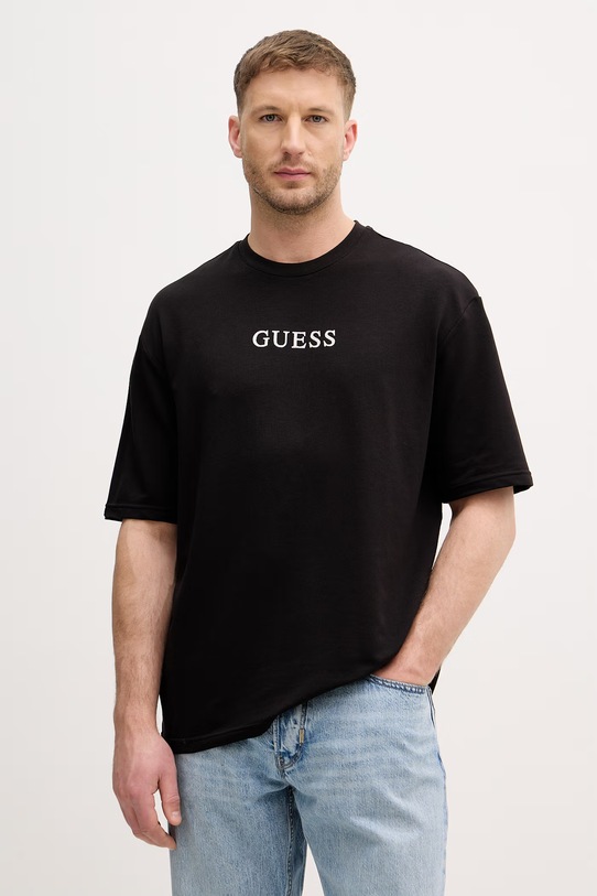 Guess t-shirt męski bawełniany BRIAN czarny U6GI00.KC241