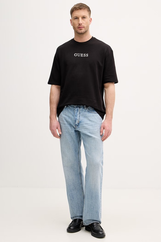 Guess t-shirt męski bawełniany BRIAN U6GI00.KC241 czarny SS26