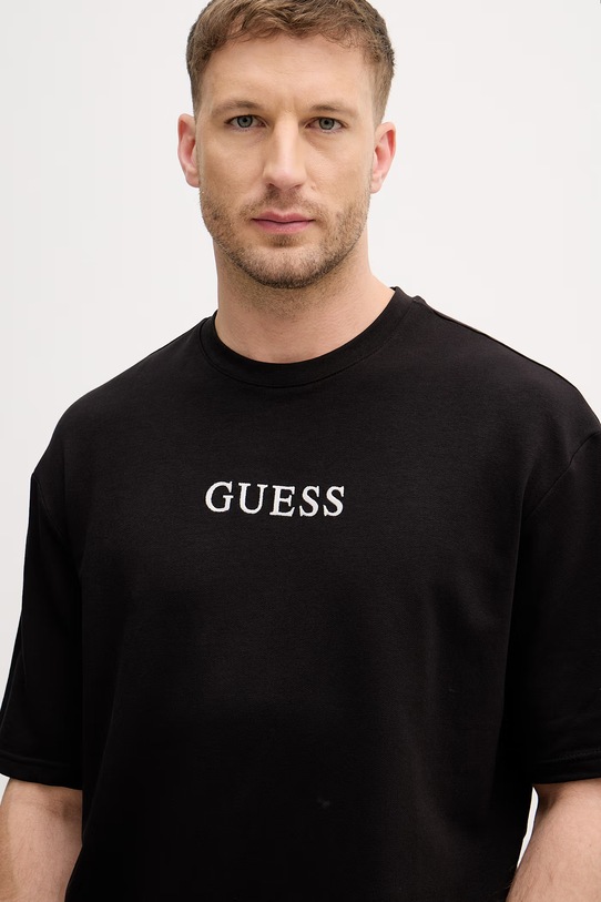 Guess t-shirt męski bawełniany BRIAN czarny U6GI00.KC241