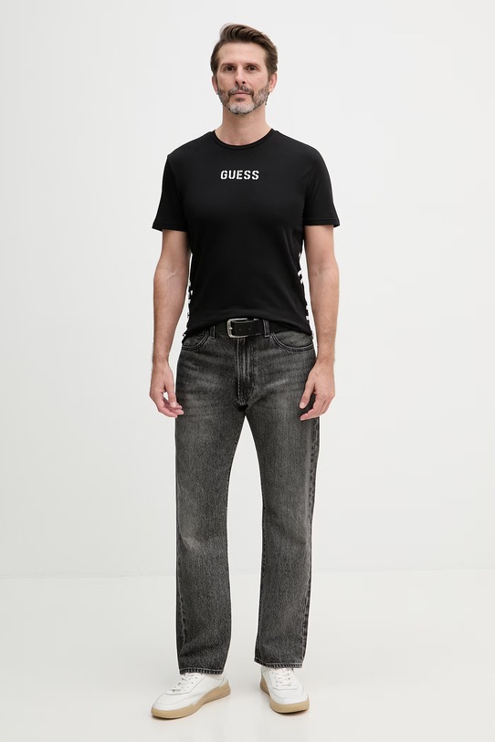 Guess tričko mužské bavlněné s elastanem LIAM U6GM00.K6YW1 černá SS26
