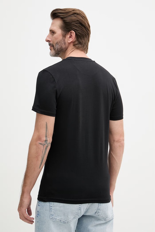 Odzież Guess t-shirt męski bawełniany z elastanem EVAN U6GM01.K6YW1 czarny