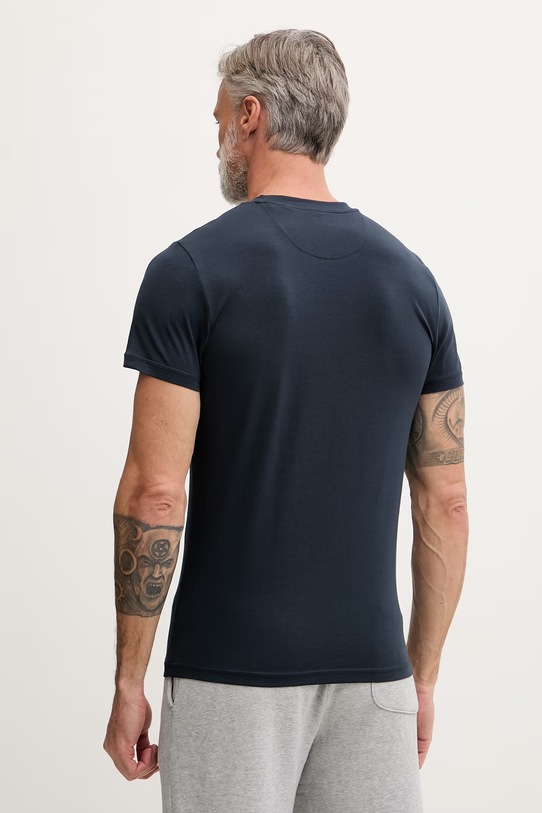 Guess T-shirt męski bawełniany z elastanem ANDREW U6GM03.K6YW1 granatowy SS26