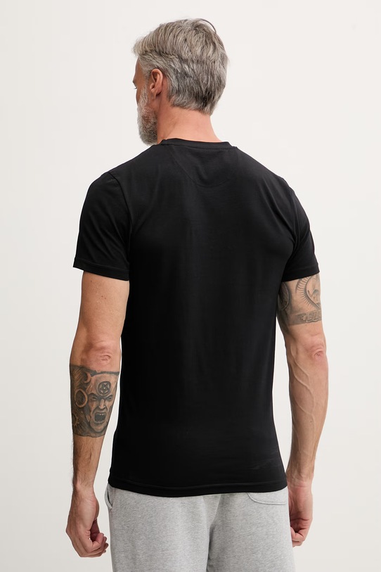 Odzież Guess T-shirt męski bawełniany z elastanem ANDREW U6GM03.K6YW1 czarny