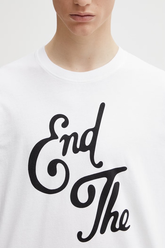 by Parra End the loungechair t-shirt męski bawełniany biały 55160