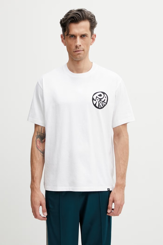 Odzież by Parra Play ball T-shirt bawełniany męski 55270 biały