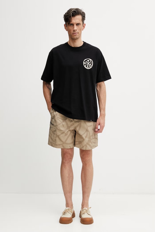 by Parra Play ball T-shirt bawełniany męski 55272 czarny