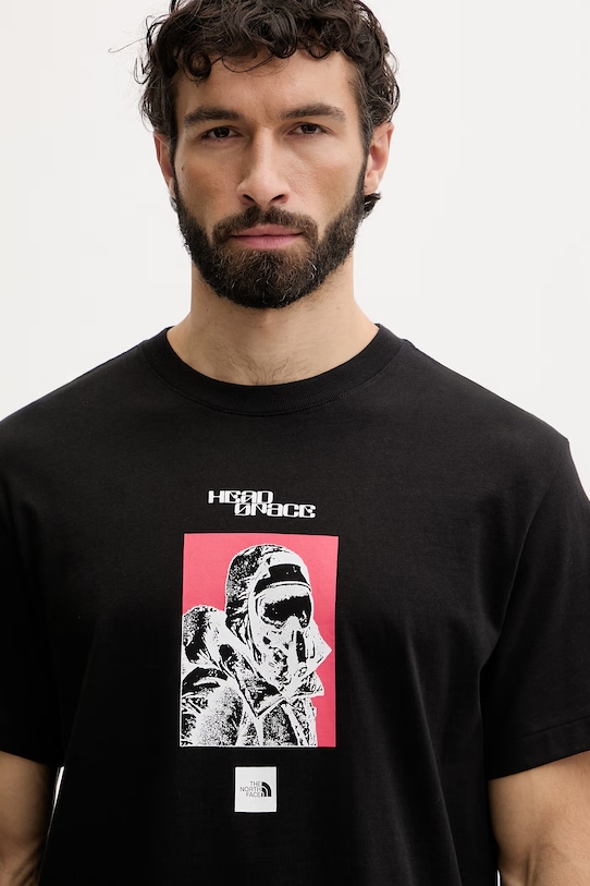 The North Face t-shirt męski bawełniany EXPLORER RELAXED czarny NF0A8G9MJK31