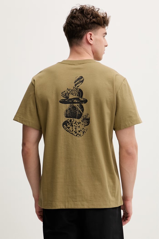 The North Face t-shirt męski bawełniany STONES RELAXED zielony NF0A8G9R2EL1