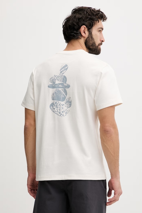 The North Face t-shirt męski bawełniany STONES RELAXED beżowy NF0A8G9RQLI1