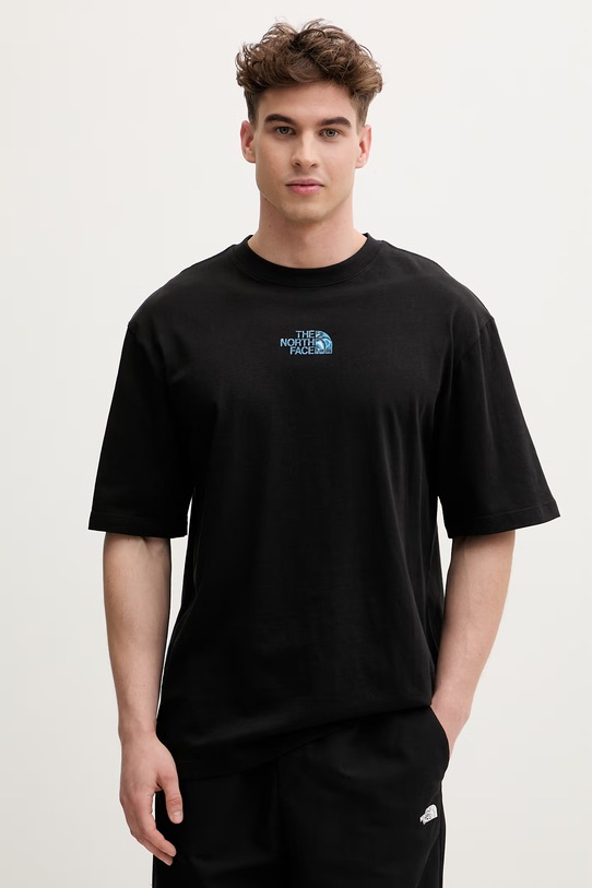 The North Face t-shirt męski bawełniany LIQUID LOGO czarny NF0A8G9UJK31