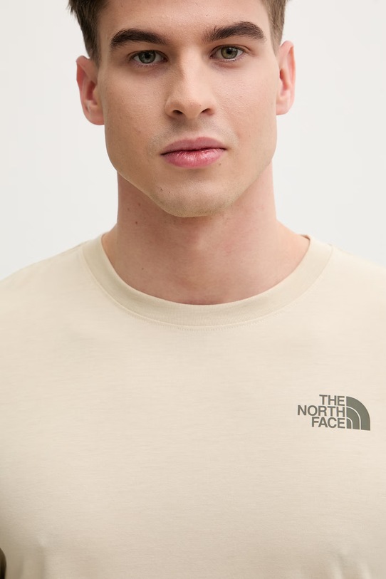 The North Face t-shirt męski z bawełną MONTE beżowy NF0A8GA7DOM1
