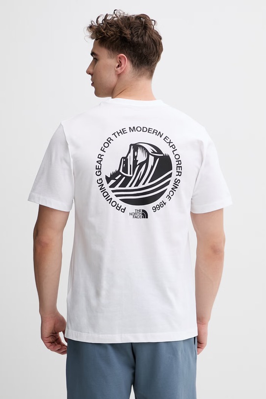 The North Face t-shirt męski z bawełny MONTE biały NF0A8GA7FN41