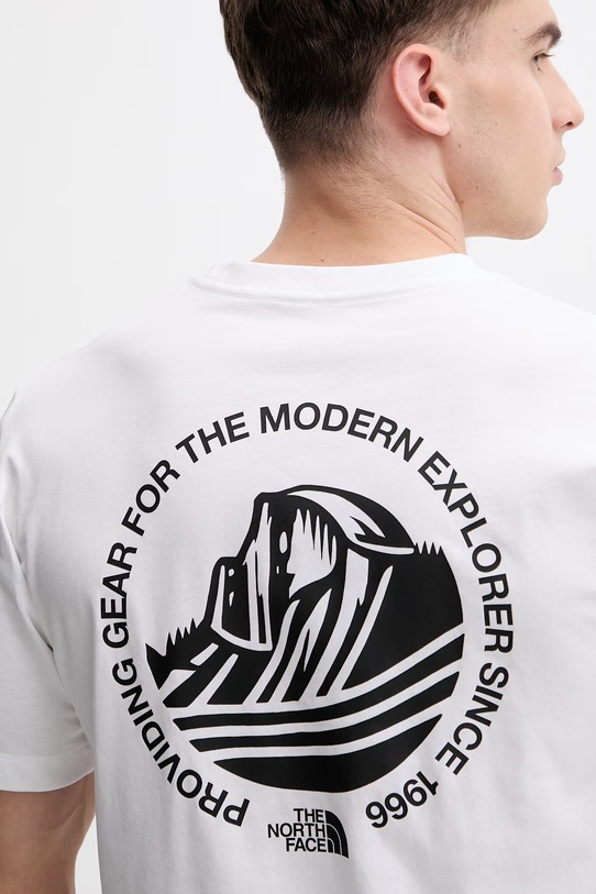 The North Face t-shirt męski z bawełny MONTE NF0A8GA7FN41 biały